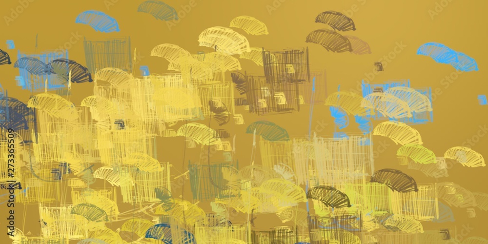 Fototapeta premium Artistic sketch backdrop material. Abstract geometric pattern. Chaos and random. Modern art drawing painting. 2d illustration. Digital texture wallpaper.