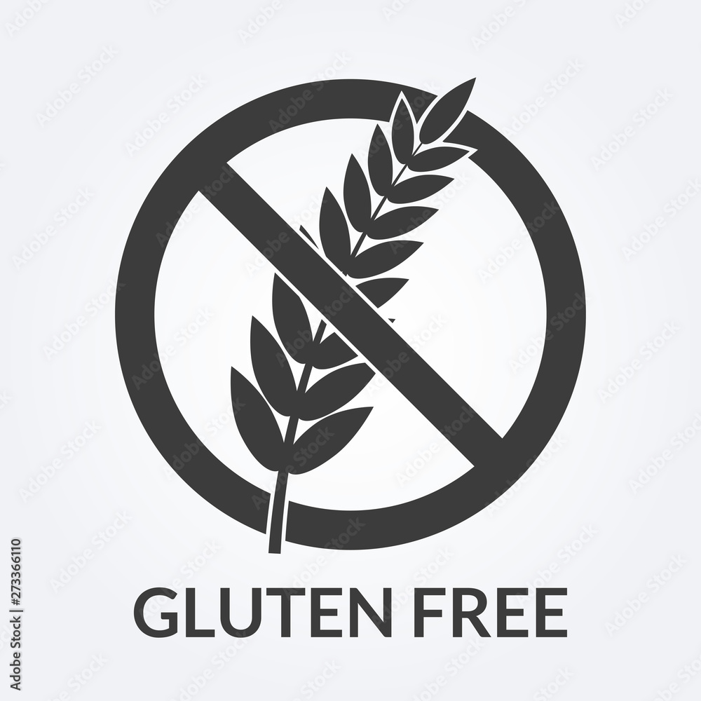 Gluten free icon. Sign with grain or wheat. Vector illustration. Stock ...