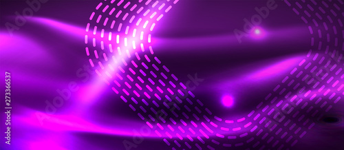 Glowing shiny neon squares abstract background, techno modern template