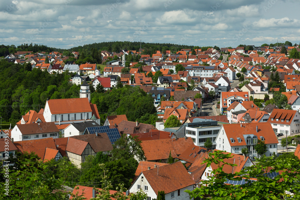 Panorama der Stadt Meßstetten im Zollernalbkreis