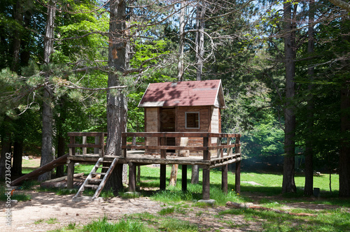 Wood house in the park