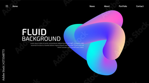 Trendy summer 3D flow shapes gradient background, colorful abstract fluid 3d tubes. Futuristic design wallpaper for banner, poster, cover, flyer, presentation, advertising, landing page