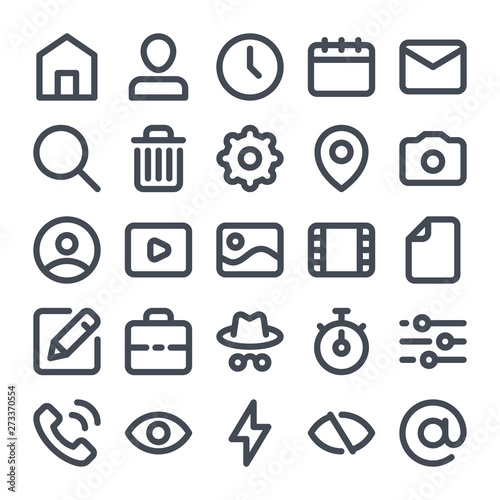 Basic User Interface vector bold line icons.