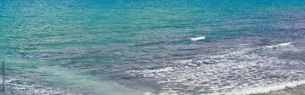 Pearl waves of the sea resort to the shore. Panorama Pearl waves of the sea resort to the shore. Panorama