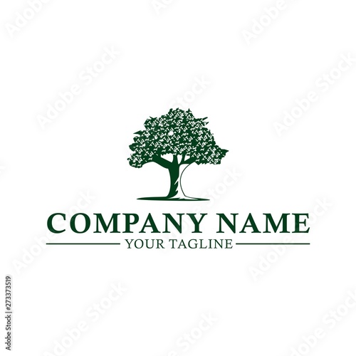 tree oak logo design modern simple modern