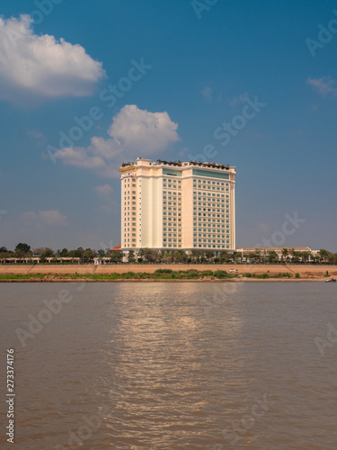 Phnom Penh skyline from Tourist Boar, Cambodia