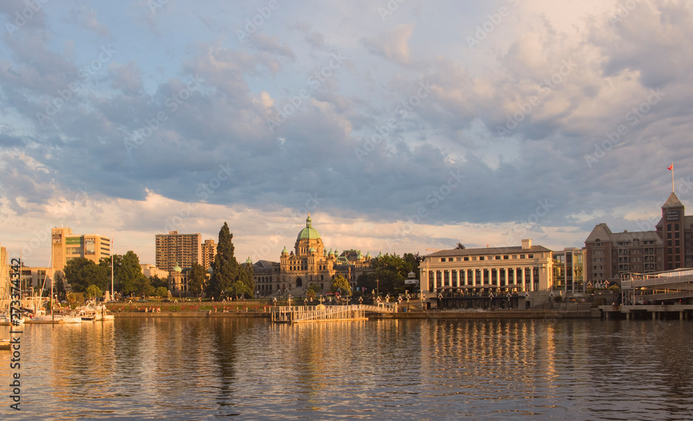 Editorial: A distance view of the Inner Harbour and the Parliament Building in Victoria, British Columbia.