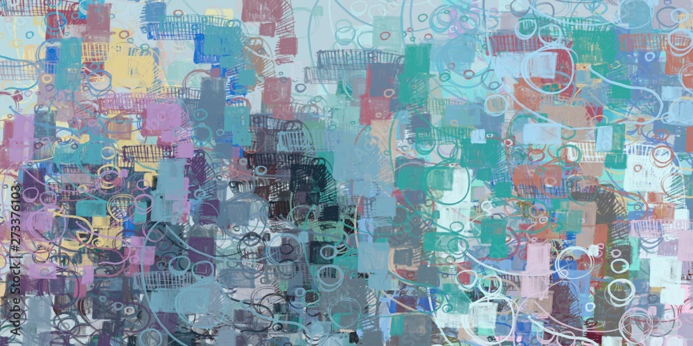 Fototapeta premium Artistic sketch backdrop material. Abstract geometric pattern. Chaos and random. Modern art drawing painting. 2d illustration. Digital texture wallpaper.