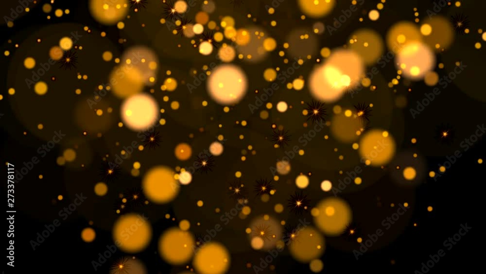 Abstract golden particles background with bokeh. Glamour sparkly holiday and wedding background. 4k Abstract golden particles background with bokeh. Glamour sparkly holiday and wedding background. 4k