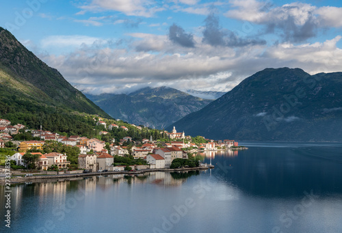 Small village of Prcanj on coastline of Gulf of Kotor in Montenegro © steheap