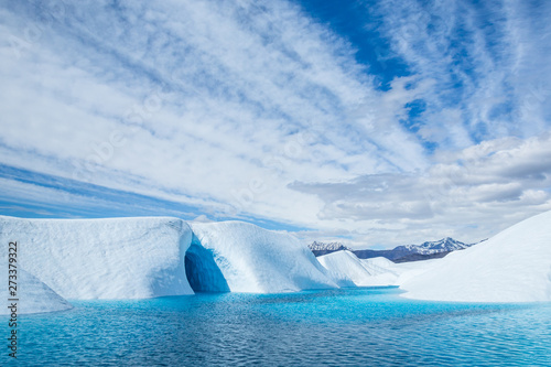 Blue pool on the Matanuska Glacier in the Chugach Mountain Range of South Central Alaska. photo