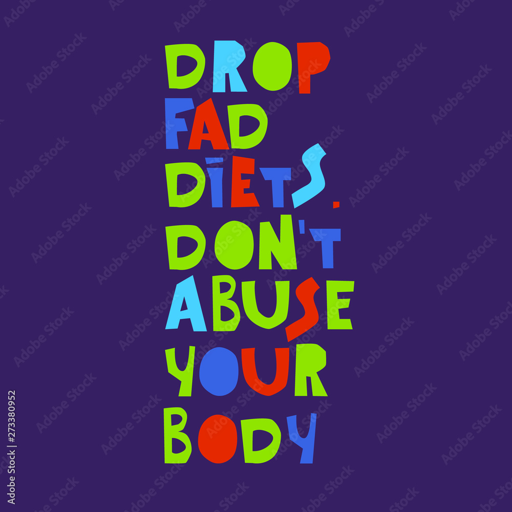 Hand-lettered slogan, concept of balanced, common-sense based nutrition. Excellent for poster, banner, t-shirt Hand-lettered slogan, concept of balanced, common-sense based nutrition. Excellent for poster, banner, t-shirt