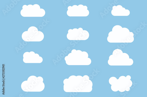 Set of Cloud Icons in trendy flat style isolated