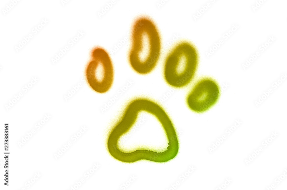 Graffiti pet's paw sign sprayed on white isolated background Graffiti pet's paw sign sprayed on white isolated background