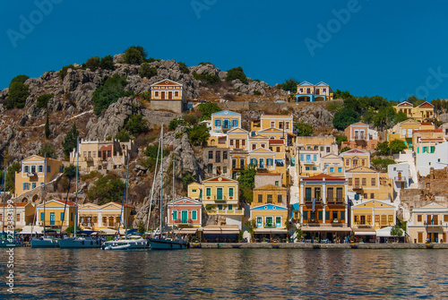 Symi Island harbour view in Greece