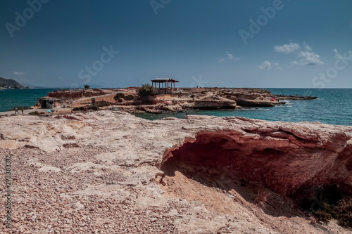 view of the illeta dels banyets in wich they are archeological remains of a fish farm of the roman era in the coastal municipality of el campello