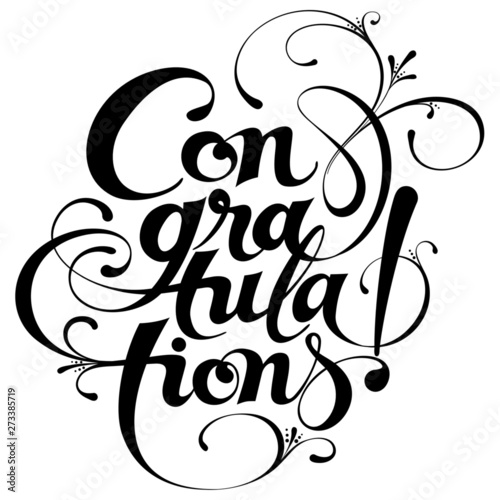 Fényképezés "Congratulations" vector version of my own calligraphy