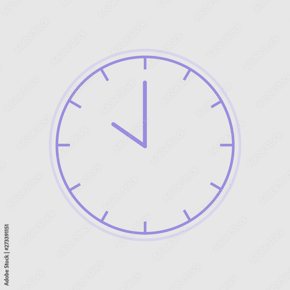 Vector Illustration. Europe And American Time. Analog Wall Clock With: 10:00 Or 22:00; 10:00 am Or 10:00 pm. The Gray Dial Without Numbers On The White Background. Shedule For Business Or Education