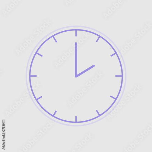 Vector Illustration. Europe And American Time. Analog Wall Clock With: 2:00 Or 14:00; 2:00 am Or 2:00 pm. The Gray Dial Without Numbers On The White Background. Shedule For Business Or Education