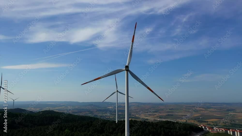 Wind power plant generating electricity