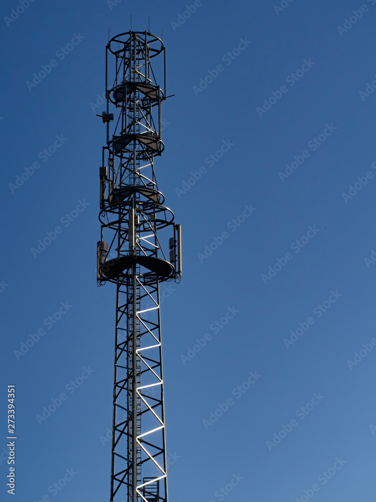 Tall broadcasting and GSM operator antenna metal construction tower