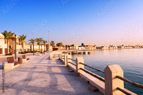 Wide view of the Heritage village facing the Dubai creek