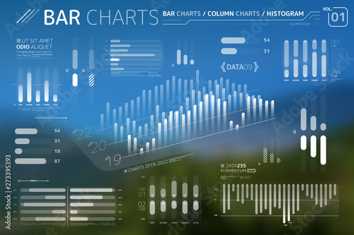 Bar Charts, Column Charts And Histograms Infographic Elements