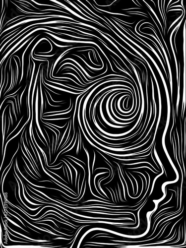 Brain Swirl Woodcut