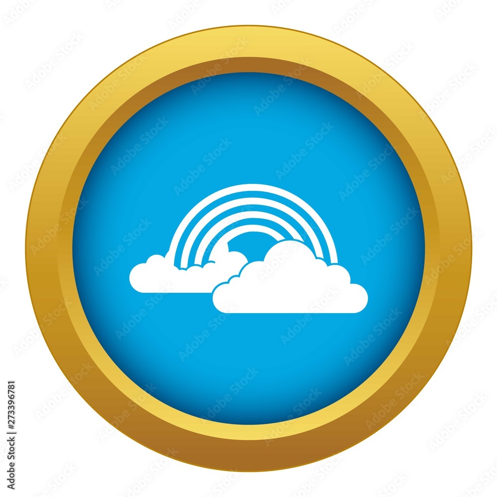 Rainbow and clouds icon blue vector isolated on white background for any design Rainbow and clouds icon blue vector isolated on white background for any design