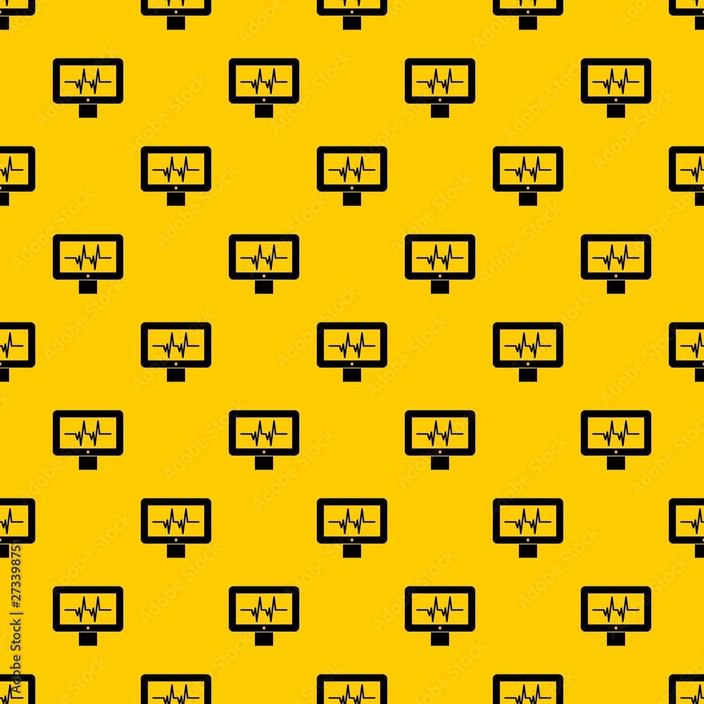Electrocardiogram monitor pattern seamless vector repeat geometric yellow for any design Electrocardiogram monitor pattern seamless vector repeat geometric yellow for any design