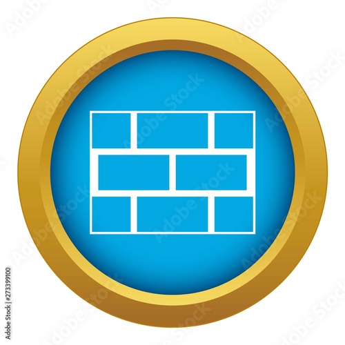 Concrete block wall icon blue vector isolated on white background for any design