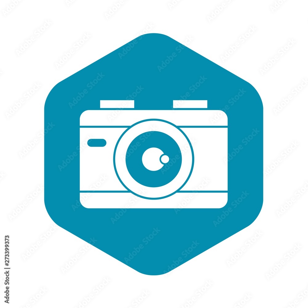 Photo camera icon in simple style on a white background vector illustration