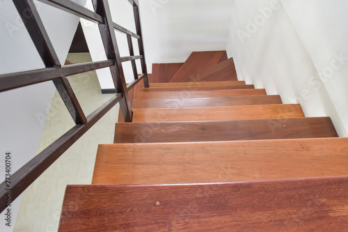 brown wooden stair interior decoratoin modern style of residential house