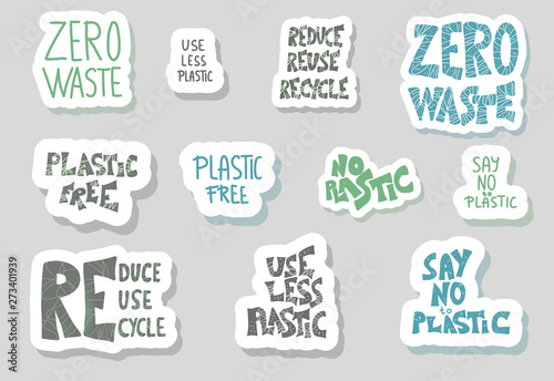 Plastic free vector concept with text and symbols.