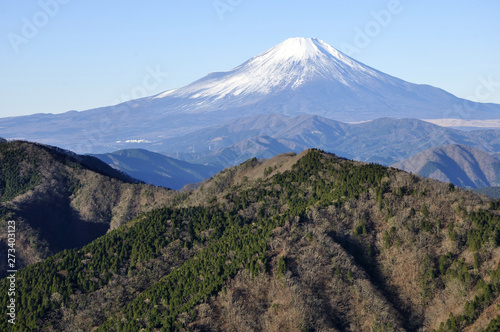 鍋割山より富士山を望む