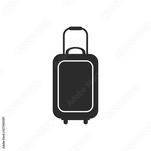 Travel bag icon vector template. Tourism vacation isolated sign. Traveling symbol on white background