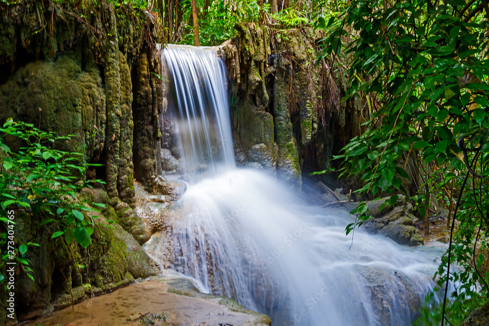 Erawan Waterfall beautiful in rain forest Erawan Waterfall beautiful in rain forest
