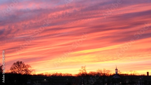 beautiful pink/orange/yellow sunset (4-17-2016, Livingston, NJ)