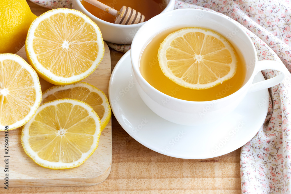 Beverage of tea with fresh lemon in the break time or tea break in afternoon. Beverage of tea with fresh lemon in the break time or tea break in afternoon.