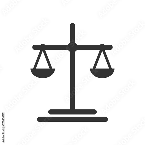 Law scale vector icon. justice symbol weight balance sign of law judgment punishment statue. Law firm logo design inspiration