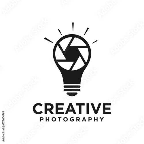 Creative photography logo with bulb