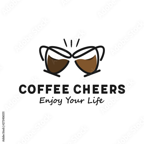 Coffee cheers simple logo design