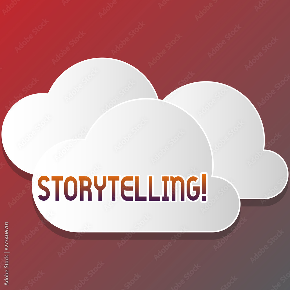 Text sign showing Storytelling. Business photo text activity of telling or writing stories novels to someone Blank White Fluffy Clouds Cut Out of Board Floating on Top of Each Other Text sign showing Storytelling. Business photo text activity of telling or writing stories novels to someone Blank White Fluffy Clouds Cut Out of Board Floating on Top of Each Other