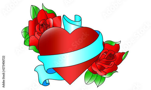 Hart & Ribbon Tattoo