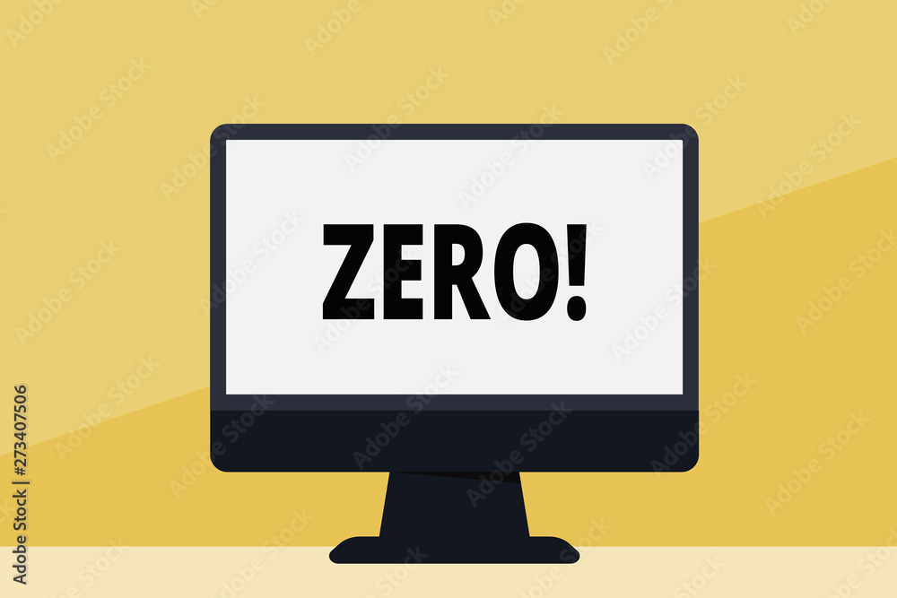 Word writing text Zero. Business photo showcasing The emptiness nothingness of something no value Blank Space Desktop Computer Colorful Monitor Screen Freestanding on Table Word writing text Zero. Business photo showcasing The emptiness nothingness of something no value Blank Space Desktop Computer Colorful Monitor Screen Freestanding on Table