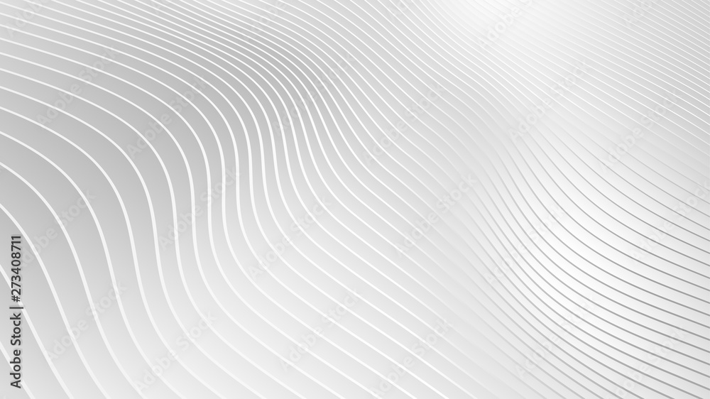 Minimalist abstract dynamic white wave pattern