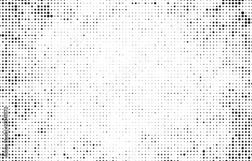 Abstract halftone wave dotted background. Monochrome texture of dots for printing