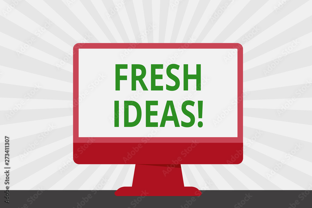Handwriting text Fresh Ideas. Conceptual photo thought or suggestion as to a possible course of action Blank Space Desktop Computer Colorful Monitor Screen Freestanding on Table Handwriting text Fresh Ideas. Conceptual photo thought or suggestion as to a possible course of action Blank Space Desktop Computer Colorful Monitor Screen Freestanding on Table