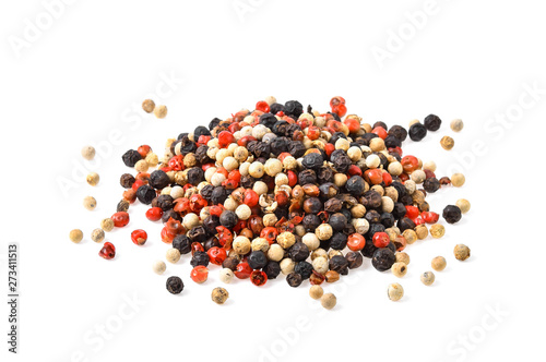 dried peppers seed on white background
