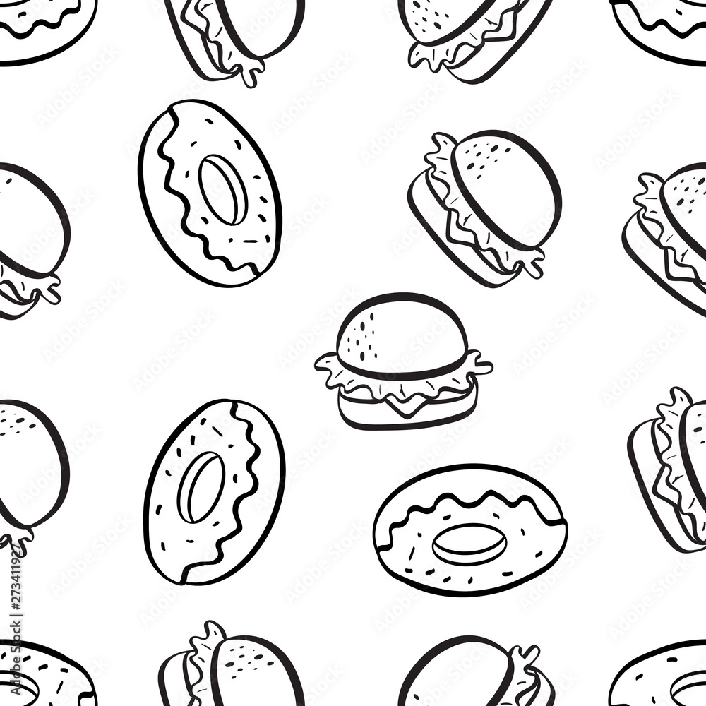 Doodle Vector Food Seamlesss Pattern Doodle Vector Food Seamlesss Pattern